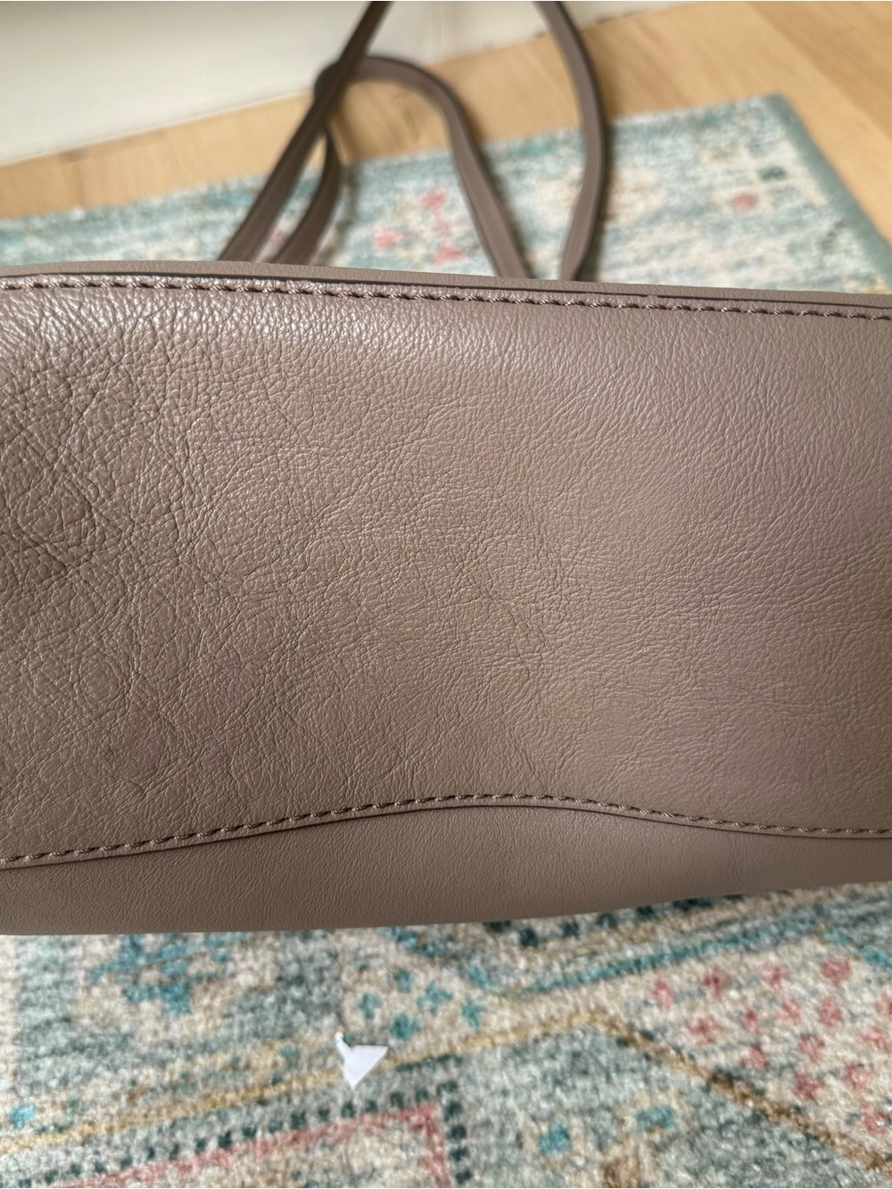 Frye Taupe Leather Tote Bag Shoulder Shopper - Picture 8 of 8